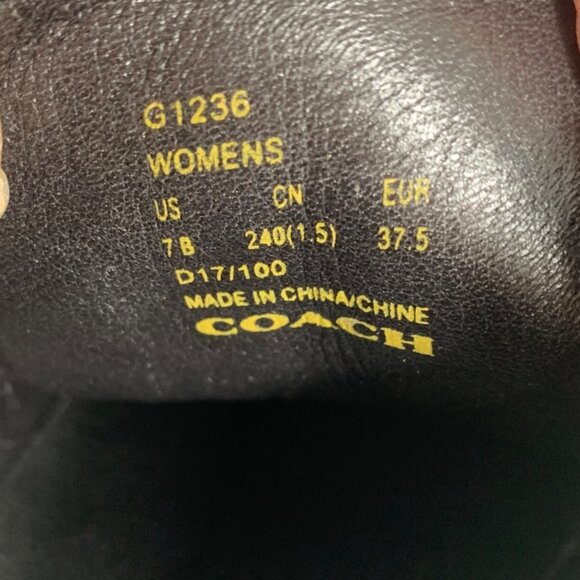 COACH Tea Rose Floral Low Top Leather Sneaker Women Size 7B Gunmetal - Pewter - Picture 6 of 10